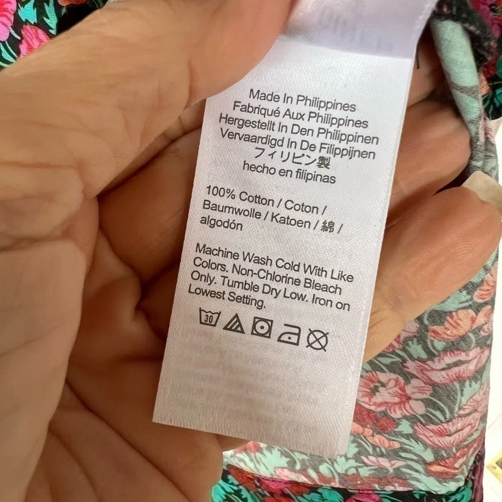 J.Crew Classic cotton Puff-sleeve top in Ratti® Red blooms